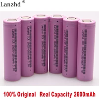 6pcslot 3 7v 2600mah lanzhd original 18650 rechargeable li ion battery for icr18650 26f 18650 26f batteries li ion