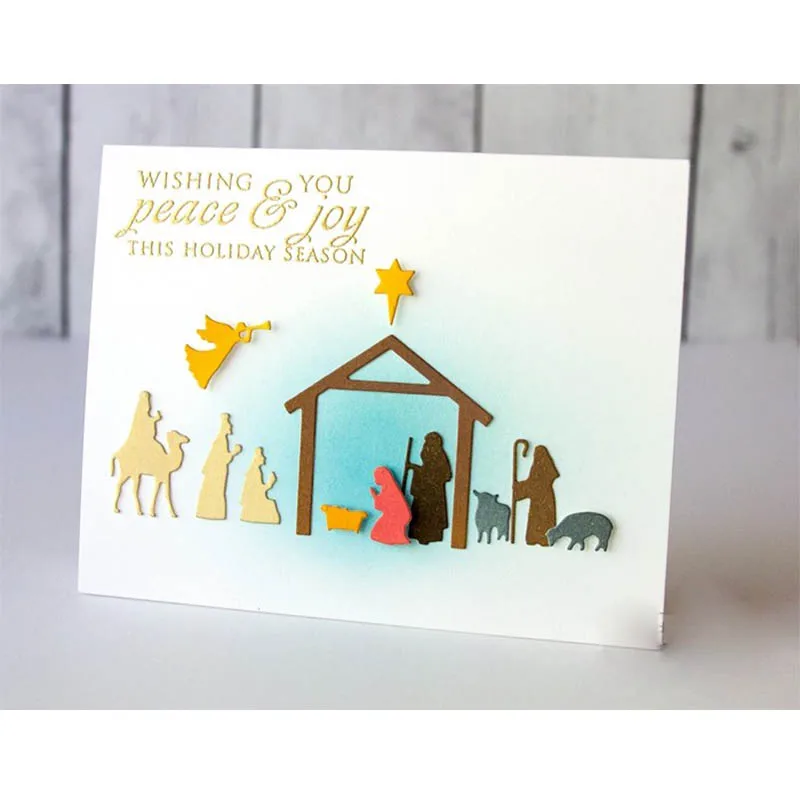 Желаю мужчинам свидетельства рождения Иисуса металлический трафарет для