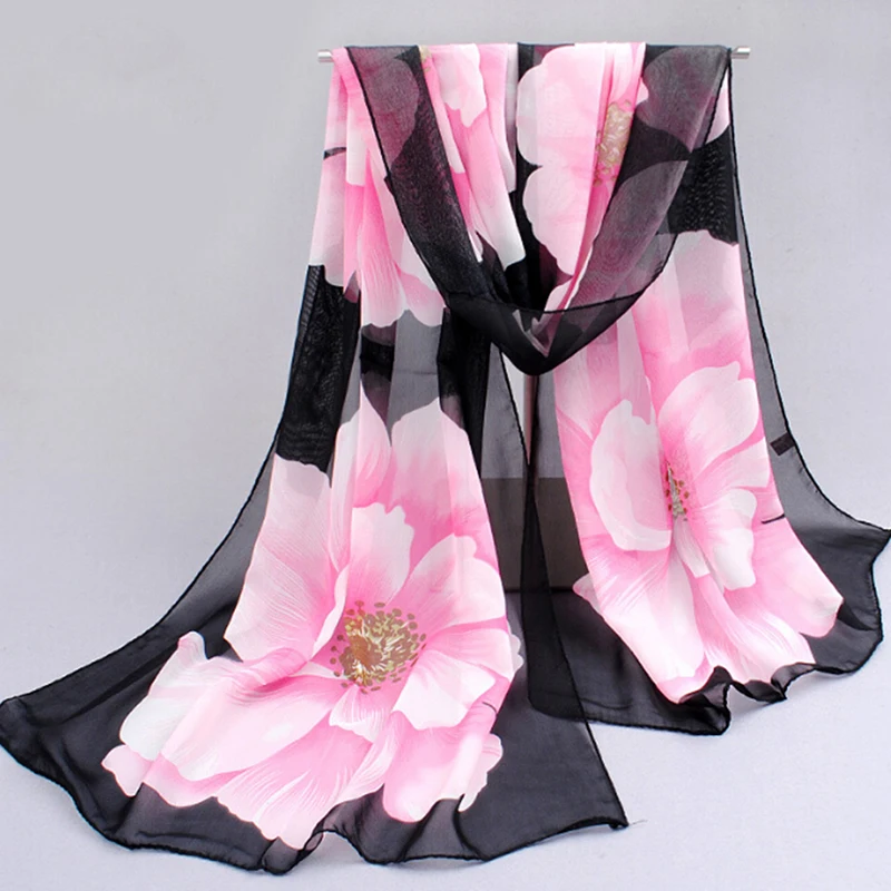 Летние шарфы элегантные женские шали супер длинные шифоновые декоративные ткани