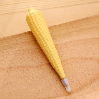 Corn 1 шт. Новинка фрукты овощи шариковая ручка в форме цветка ручка яблоко банан МАГНИТ ручка канцелярские принадлежности canetas материал escolar школьные принадлежности - Цвет: Corn
