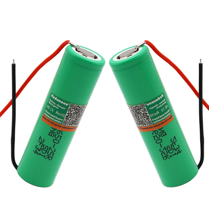 100% New original 18650 3.6V 2500mah battery For Samsung INR18650 25R lithium batteries + DIY wire | Электроника