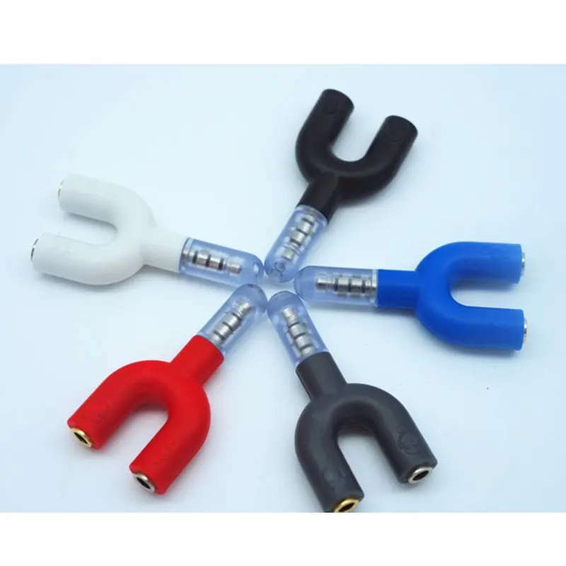 U-образный разъем микрофон вход выход для наушников адаптер 3 5 мм аудио сплиттер