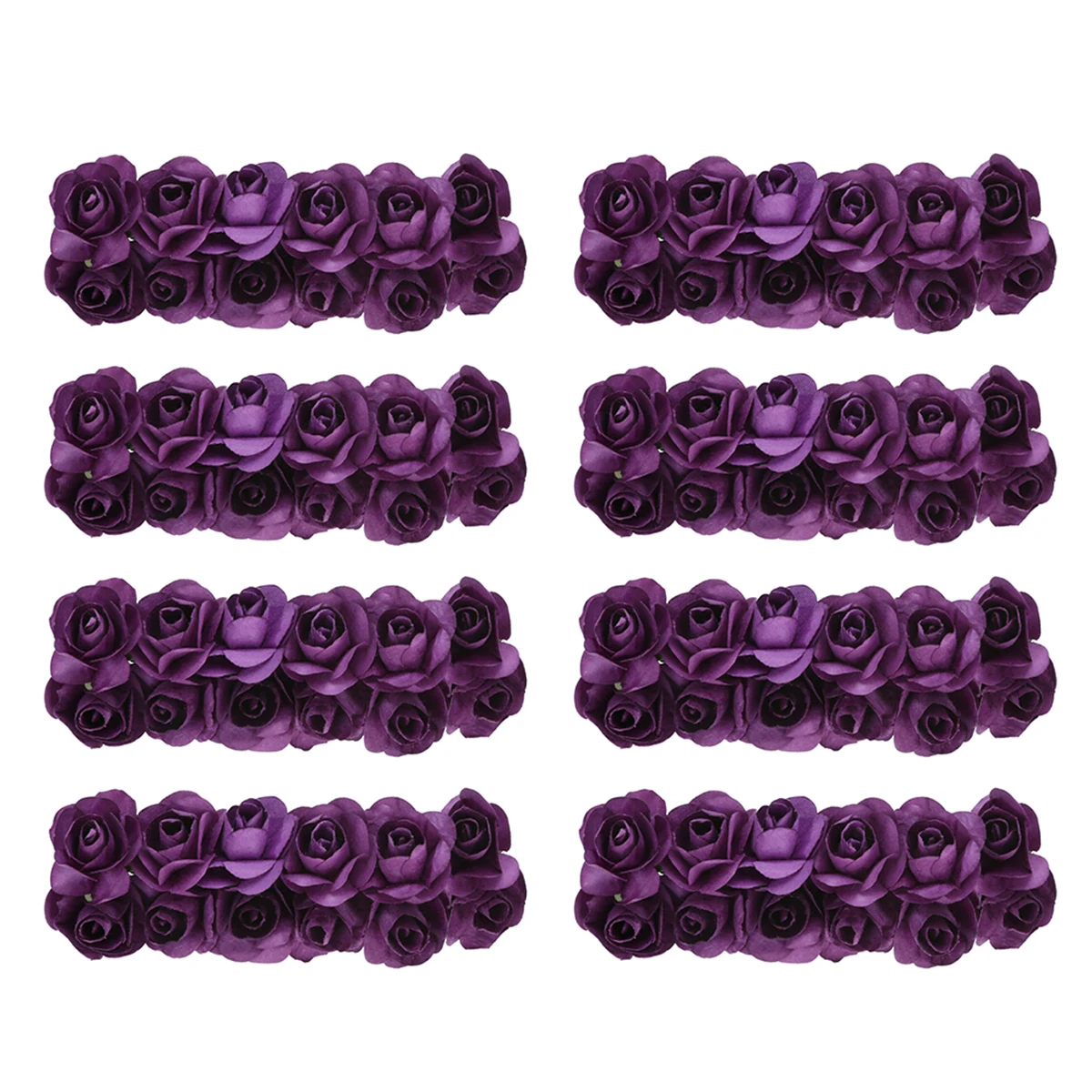 Purple 144 шт./компл. Мини милый Бумага искусственный цветок Роза и цветком из кристаллов букет гирлянда ремесло для Свадебная вечеринка стол Декор поставки - Цвет: Purple