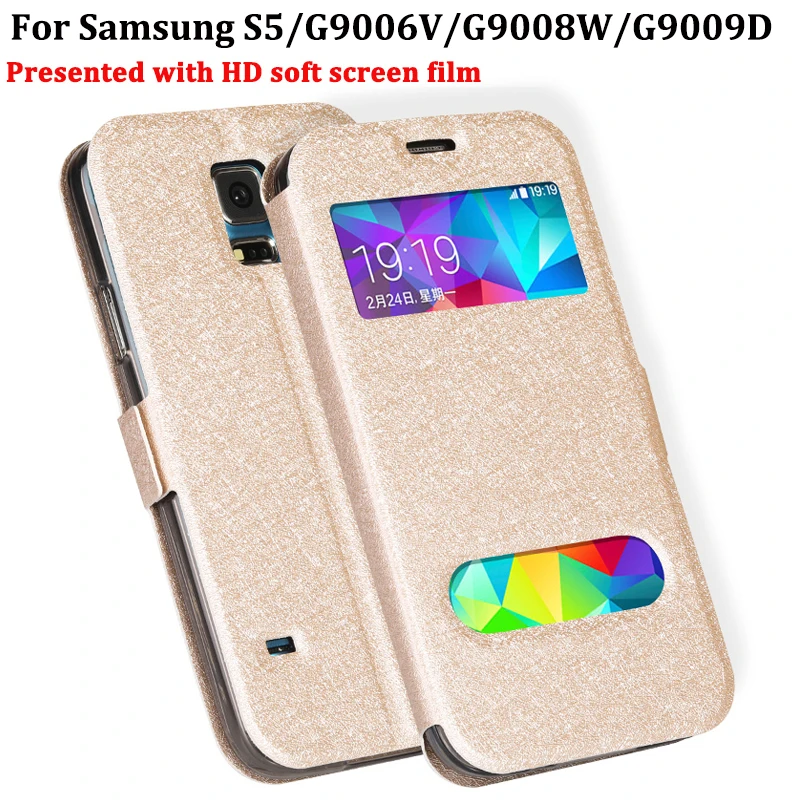 Чехол с открытым окошком для Samsung galaxy S5 чехол из искусственной кожи чехлы Galaxy S 5