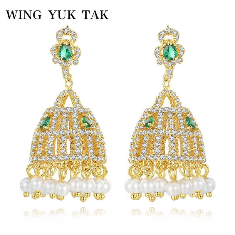 Wing yuk tak Boho серьги с зеленым камнем для женщин в богемном стиле Медная Инкрустация