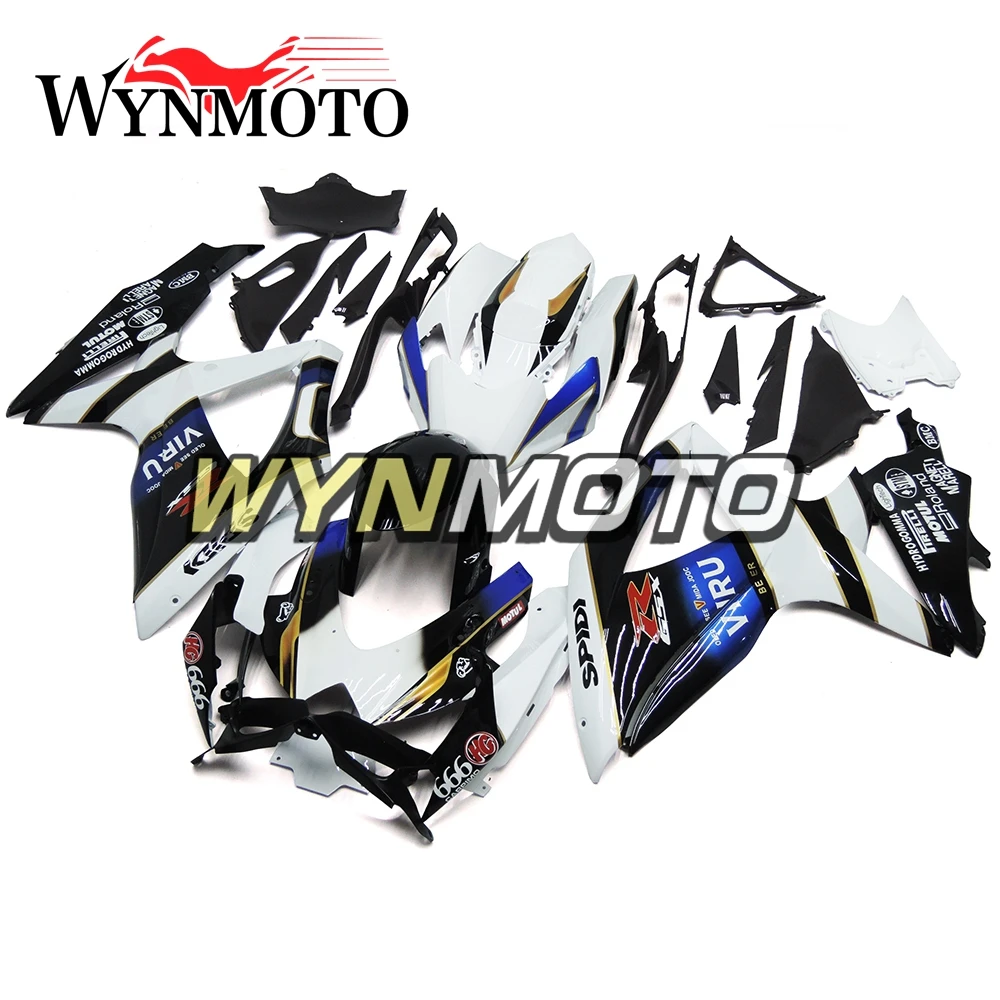 

White Blue Black Complete Fairings Kit For GSXR600 GSXR750 2008 2009 2010 08 09 10 K8 Injection ABS Plastic Bodywork Kit