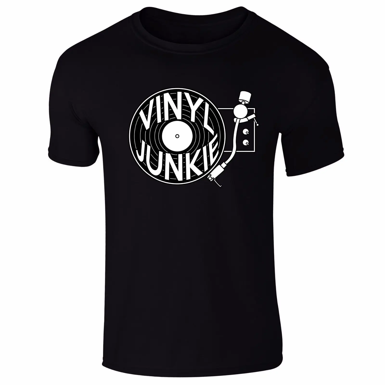 Мужская виниловая футболка Junkie в стиле ретро с проигрывателем музыки DJ S-XXXL новые