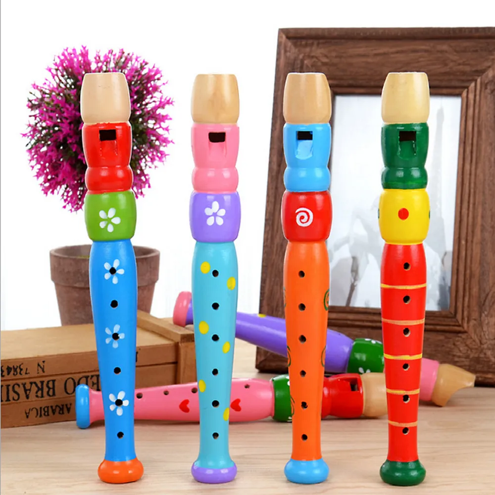 New Kids Toy Baby Colorful Wooden Trumpet Buglet Hooter Bugle Music Gift for Education Toys Children Boys Girls|Игрушечные