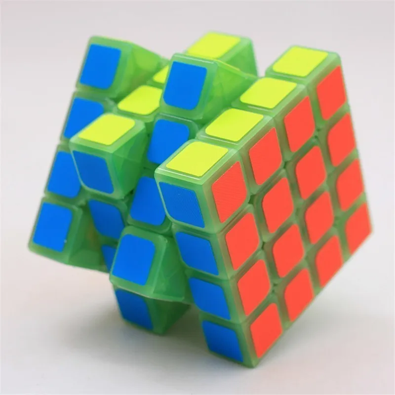 4X4X4 серебристый Зеленый Магический кубик neo Cube четыре действия волшебный Alpinia