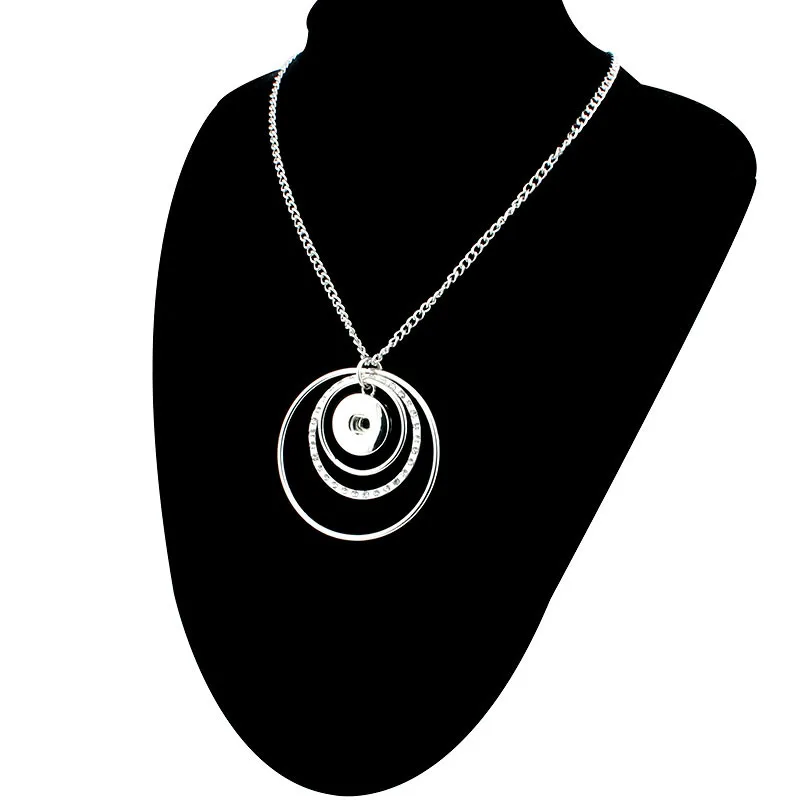 Женское колье с круглым кулоном 18 мм|snap button necklace|necklace wholesalependant necklace |