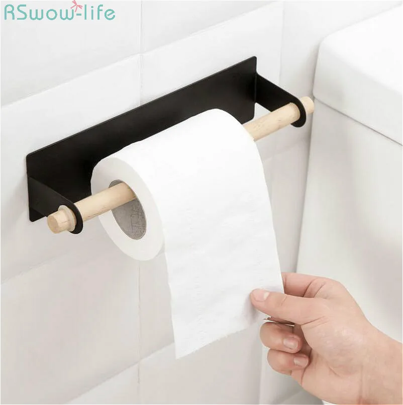 

Creative Punch-Free Tissue Holder Iron Cabinet Hanging Towel Rack Kitchen Bathroom Supplies Roll Paper Cabinet Partition Layer