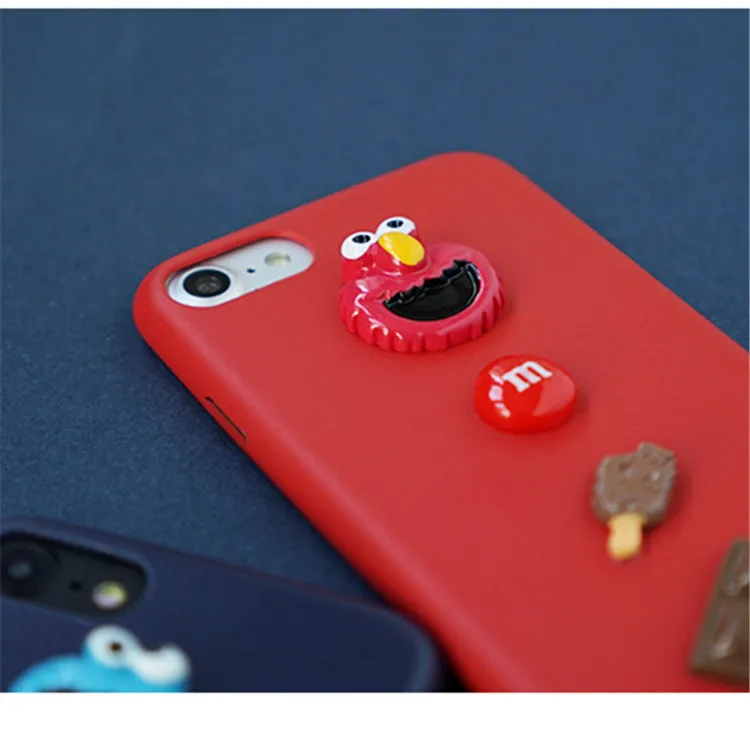 Мягкий кожаный чехол для iPhone 5 S 6 7 8 plus X XR XS MAX с 3D изображением улицы Сезам милого мультяшного печенья Элмо, забавный Ультратонкий чехол для телефона