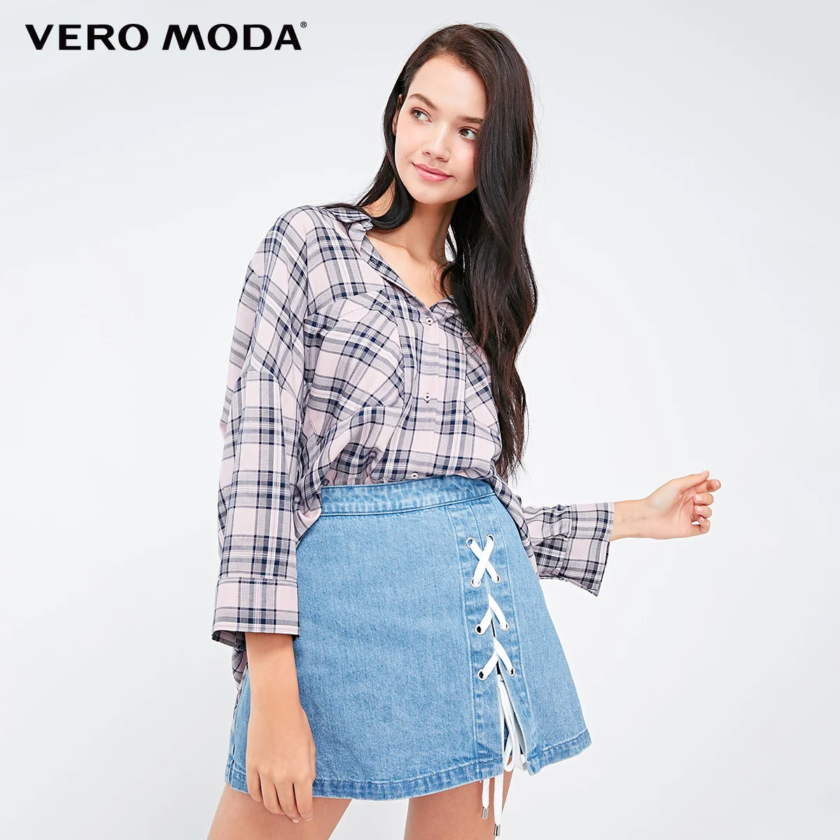 Vero Moda Новая женская Свободная рубашка с открытыми плечами и завязками на спине с завязками на 3/4 рукавом | 318331517 - Цвет: Lt. pale ling flower