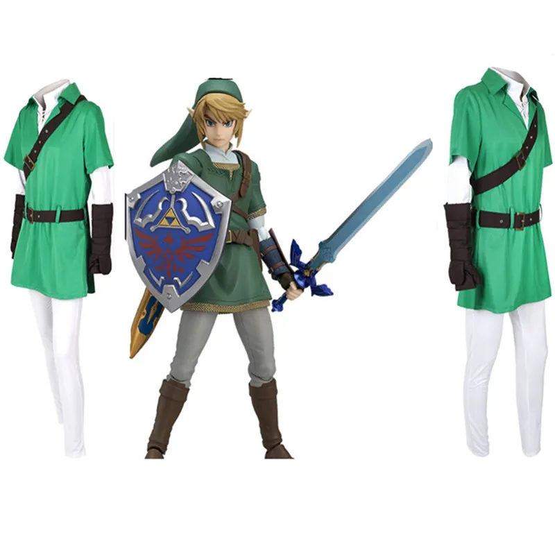 Легенда о Зельде: Ocarina of Time link костюм для косплея аниме мужские брюки куртки и