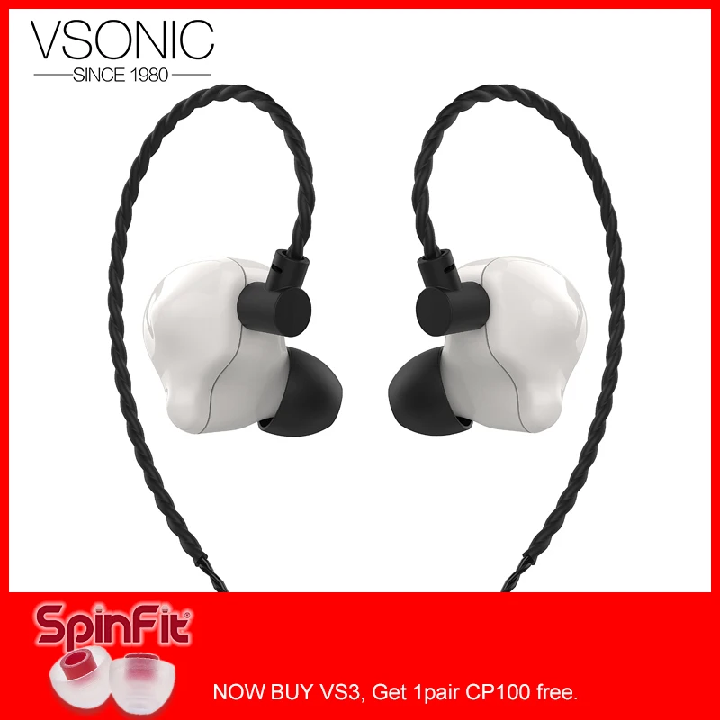 VSONIC VS3 Айсберг Динамический драйвер HiFi аудио в ухо монитор наушники с 2 Pin 0,78 мм съемный кабель