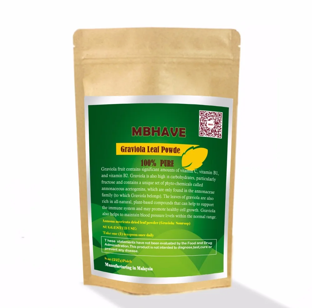 Graviola порошок из листьев 6 унц.. Annona muricata Премиум качество 100% Pure|Товары для
