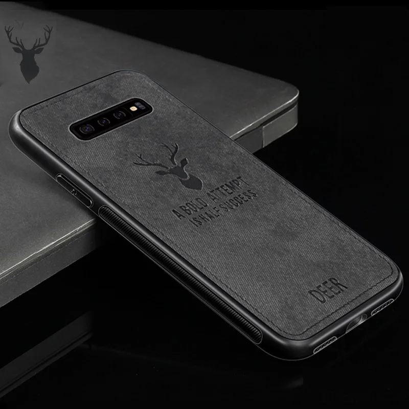 Black Чехол MaxGear для samsung S7 Edge, S8, S9, S10 Plus, S10E, Note 8, 9, M10, M20, тонкий тканевый матовый мягкий силиконовый защитный чехол - Цвет: Black