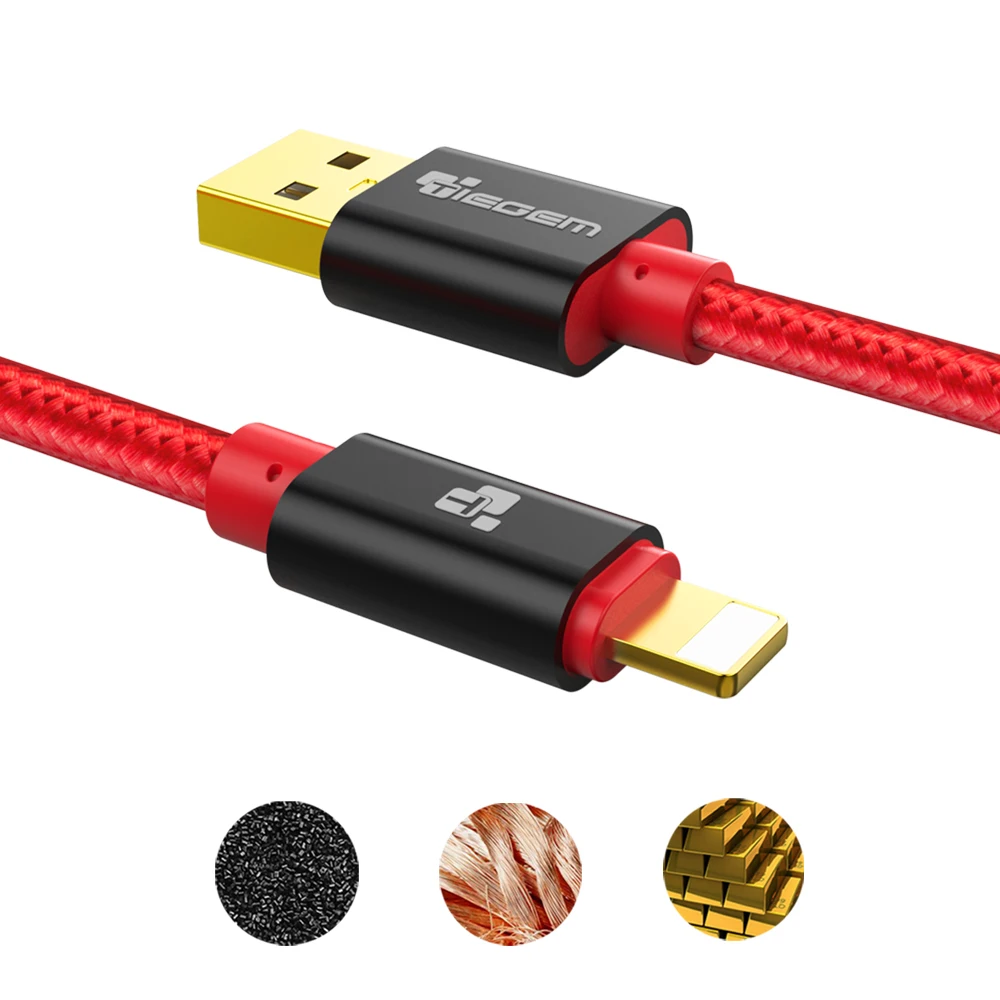 Tiegem нейлон плетеный кабель USB для iPhone 5 5S 7 Plus 1 м/2 м/3 м быстро зарядки синхронизации данных USB кабель для iPhone 6 6 S плюс 5S iPad