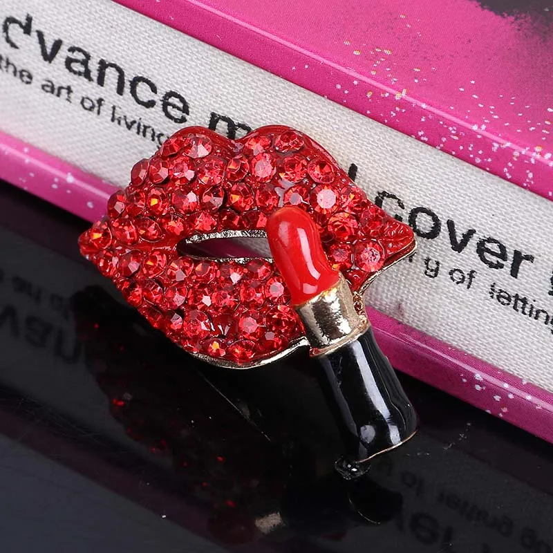 

Engood 50Pcs Sexy lips Lipstick Rhinestone Buttons for DIY Hair and phone case accessories LP30
