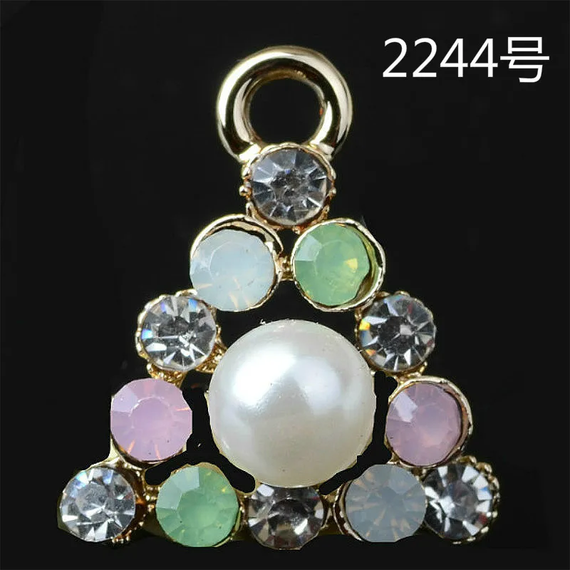 

50pcs/lot 16*18mm Fashion Alloy Imitation Pearl Crystal Connectors Charm For DIY Jewelry Handmade Making