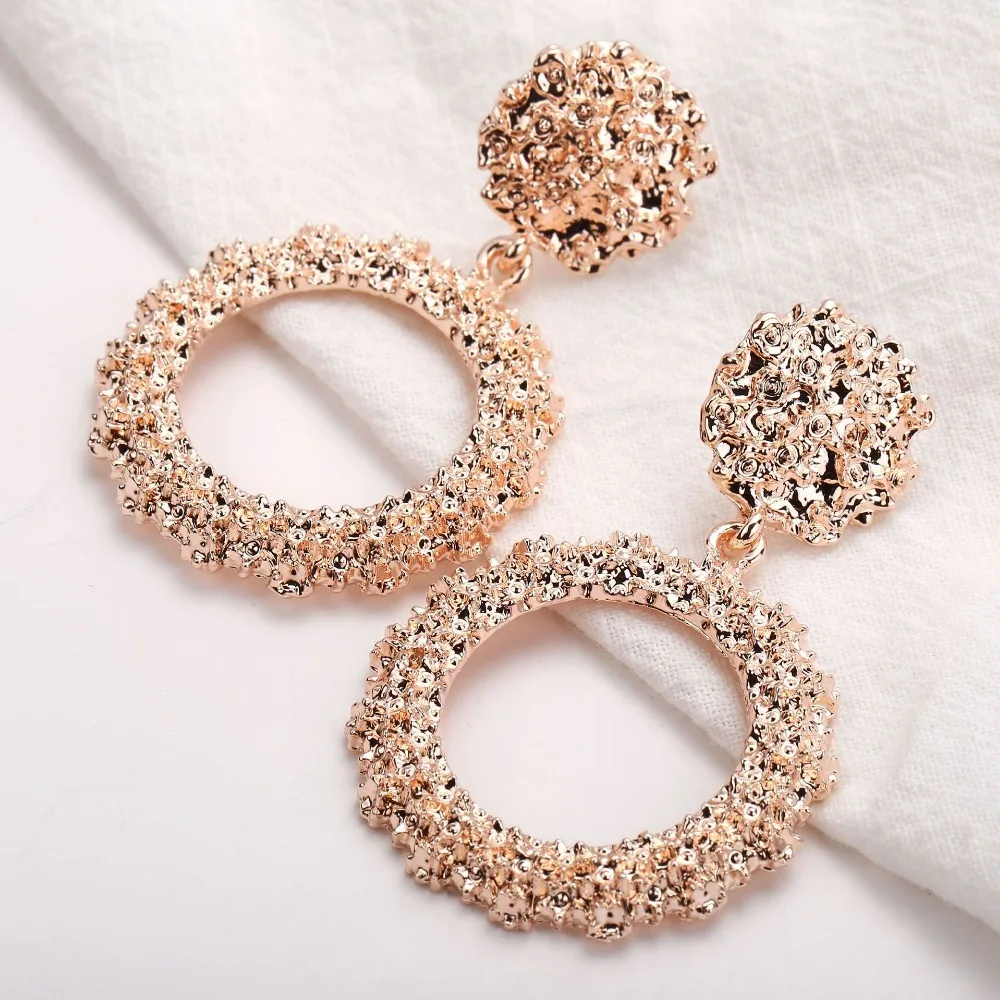 Металлические разноцветные Висячие серьги для женщин круглые свадебные