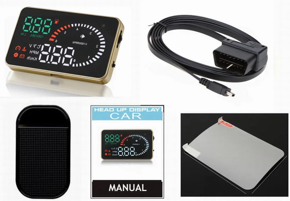 X6 Head Up Display OBD2 II 3 дюймов Автомобилей HUD Скорость Сигнализация Расход Топлива
