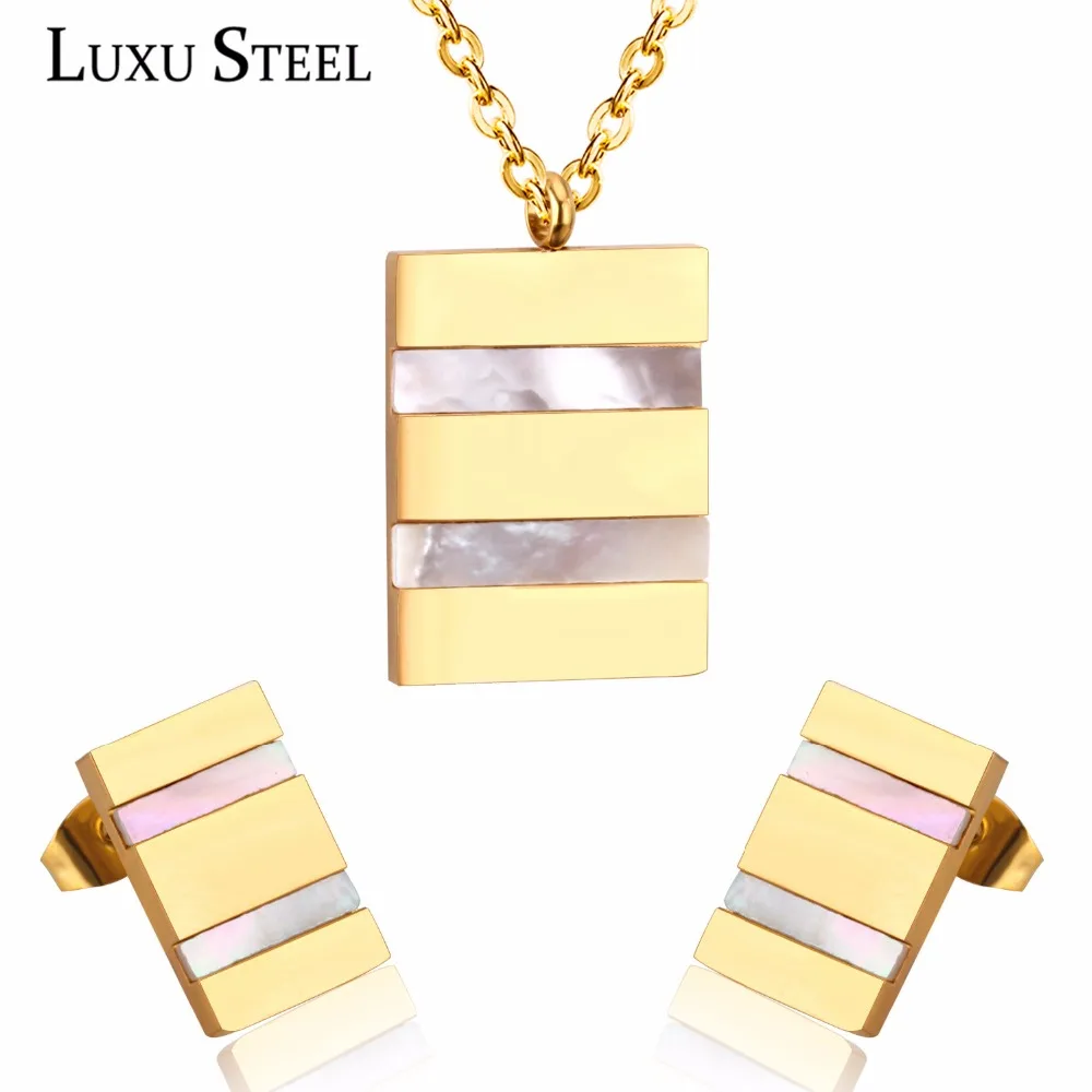 Комплект украшений LUXUSTEEL из нержавеющей стали серебристого цвета подвески