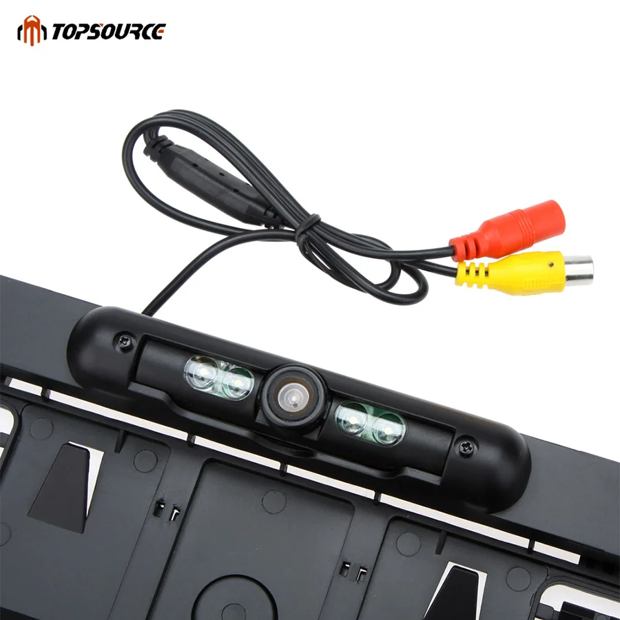 TOPSOURCE With ir lights HD CCD EU Car License Plate Frame camera rear reserve plastic shell material waterproof function | Автомобили и