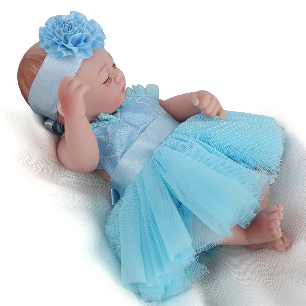 NPKDOLL 10 дюймов Bebe Reborn Младенцы силиконовая кукла мини Развивающие игрушки для