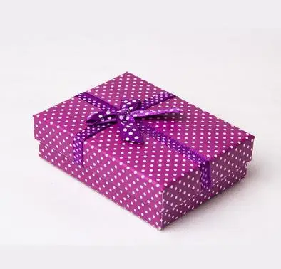

YYW Hot Sale Paper Box 6 Colors Spot Bow-knot Small Lovely Gift Boxes For Jewelry Gift Cheap Packaging Box Case for Necklace