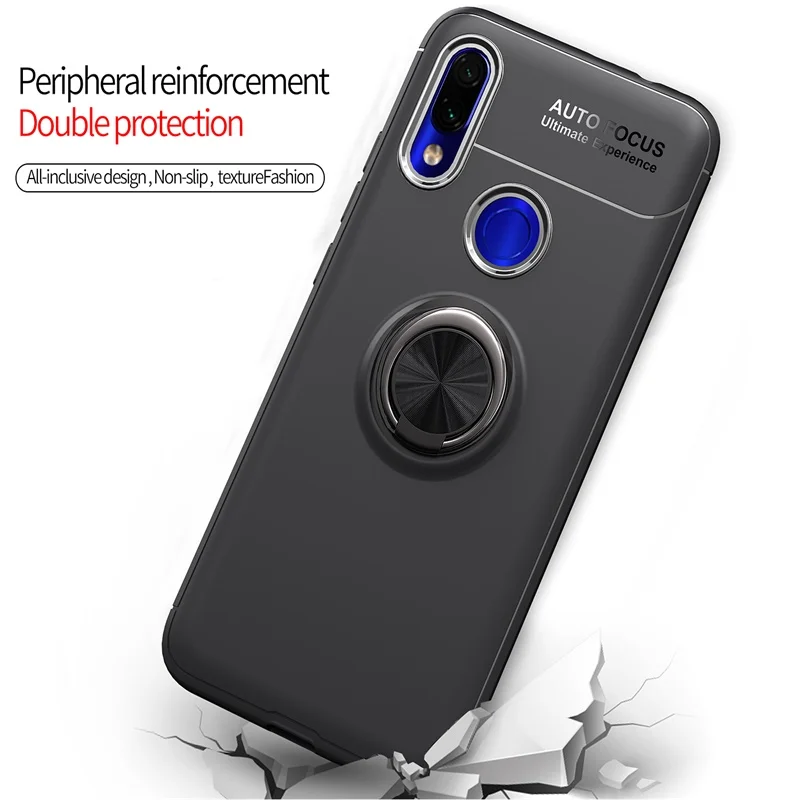 Redmi 7 Case On For Xiaomi Y3 Cover 6.26 inch Finger Ring Holder Soft pouch bumper Phone Bag Redmi7 |