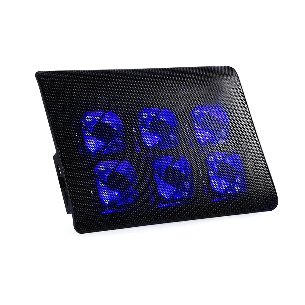 Бесшумный охладитель для ноутбука с 6 вентиляторами охлаждающая подставка 2 USB