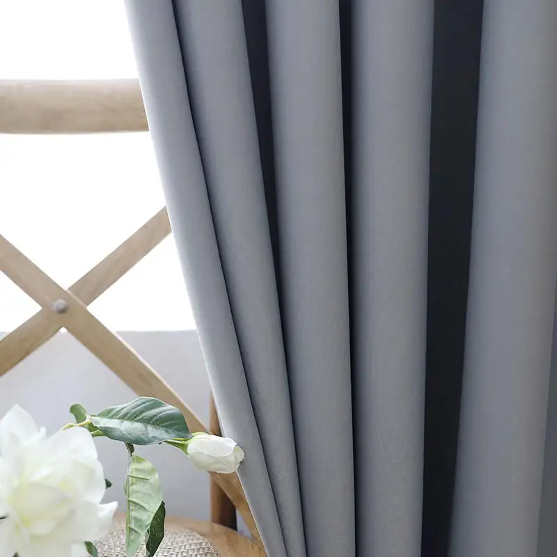 grey cloth Современная однотонная затемненная ткань se-mi, занавески для гостиной, спальни, оконные шторы, тюлевые шторы, занавески 092 и 30 - Цвет: grey cloth