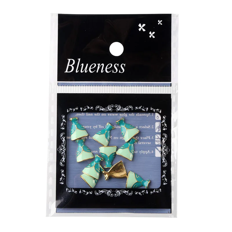 Blueness 10 шт./лот 3D украшение для ногтей Блестящий сплав платье принцессы Стразы