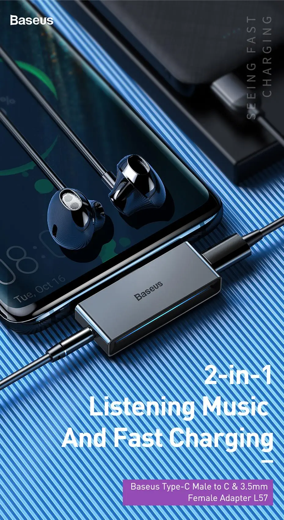 Baseus usb type C до 3,5 мм разъем для наушников AUX адаптер для Xiaomi Redmi Note 7 huawei P20 P30 Pro type-C разветвитель для быстрой зарядки