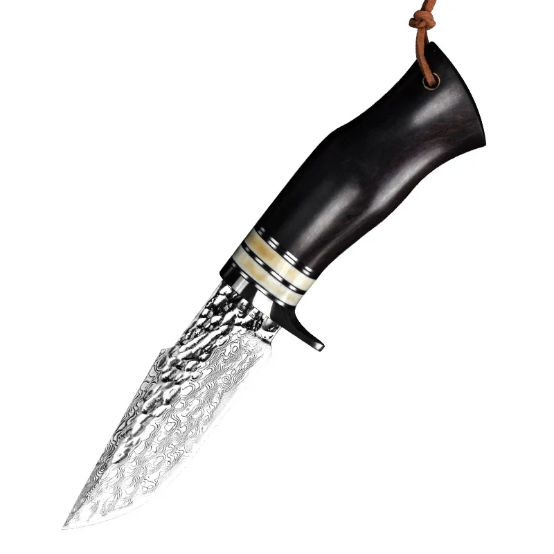 Красивый охотничий нож из дамасской стали ручной работы сандалового дерева |