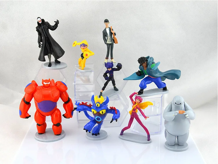 8 шт./лот большой герой 6 Baymax в Действии рисунок ПВХ цифры Фред Tomago Мед лимонный Wasabi