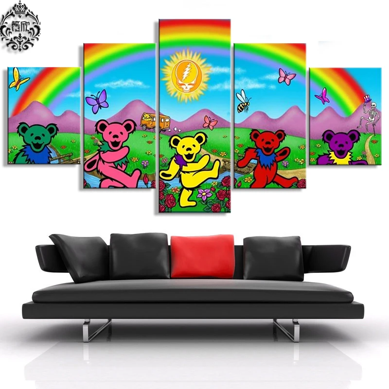 Картина на холсте 5 шт. постер с надписью Grateful Dead Wall домашний декор для гостиной