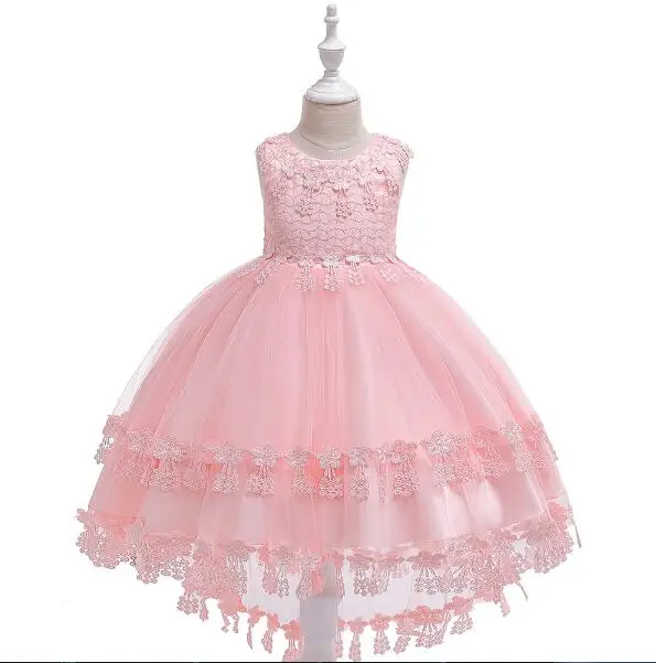 T5039-Pink Ballgown Кружева Красный Строгая детская одежда принцессы праздничные платья для детей возрастом от 3 до 10 лет платье для первого причастия - Цвет: T5039-Pink
