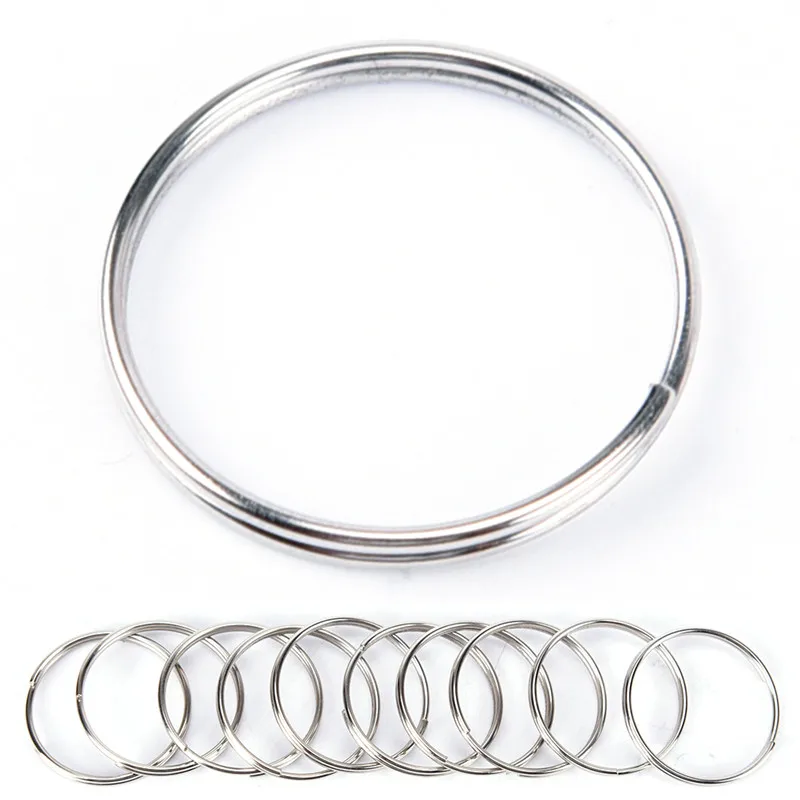 

10pcs Steel Keyring Split Key Rings Nickel Hoop Ring Nickel Plated Steel Loop