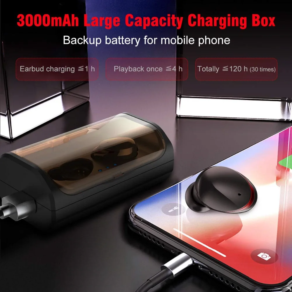 TWS T8 настоящие Беспроводные наушники с сенсорным управлением Bluetooth 5 0 IPX6