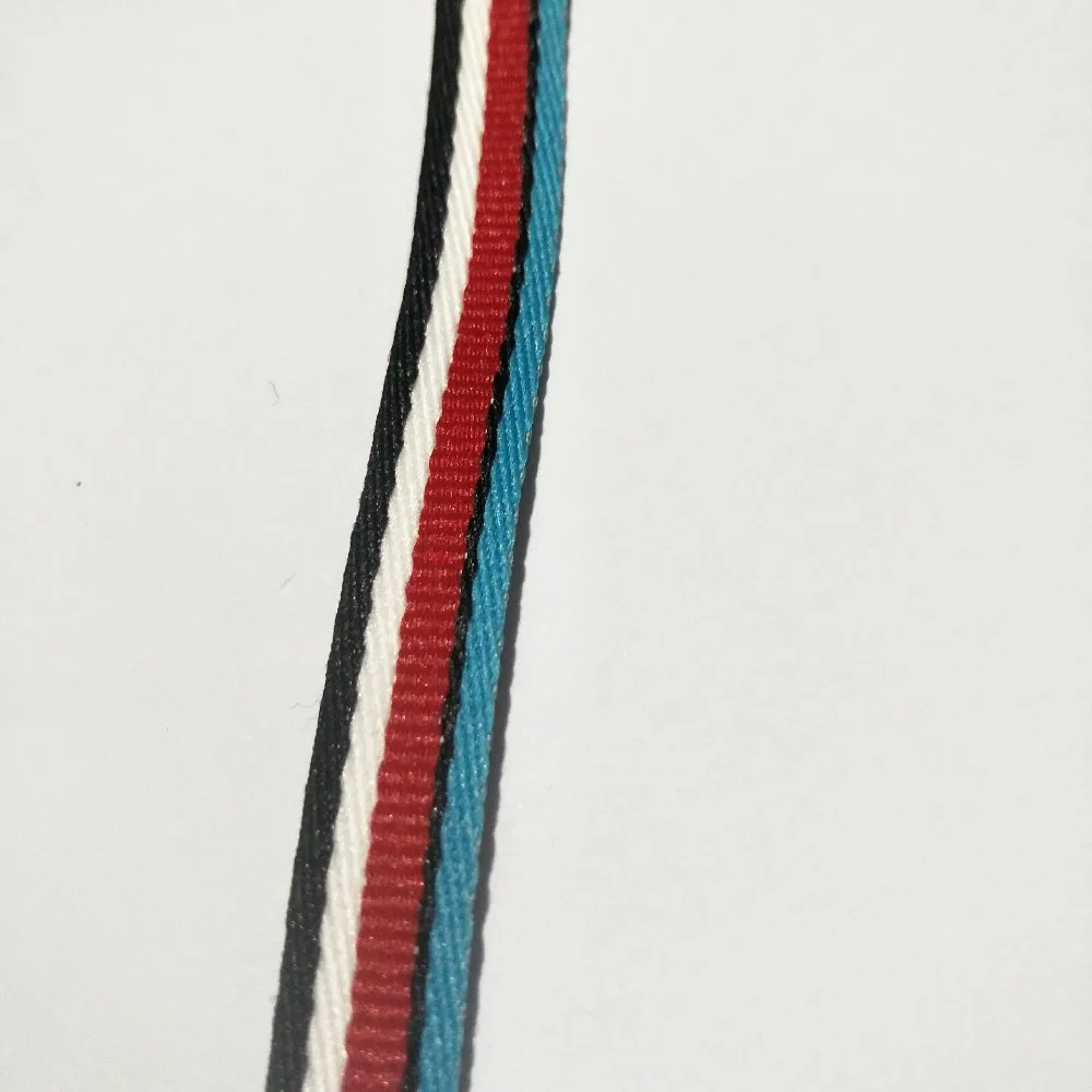 

New 10mm (10meter/lot) Cowboy Blue Stripe grosgrain Ribbon polyester woven jacquard ribbon DIY handmade clothing accessories