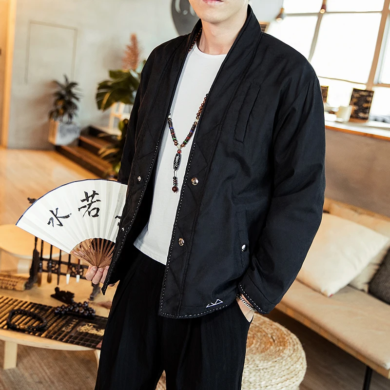 2018 мужская куртка в японском стиле Толстая зимняя теплая куртка-пуховик парка с