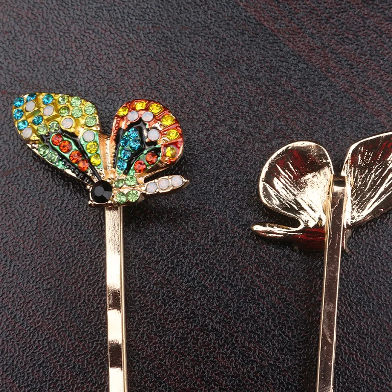 Crystal Rhinestone Butterfly Barrette Hair Clips For Women Korean Style Colorful Hairpin Gifts Girls Fashion Woman Accessori |