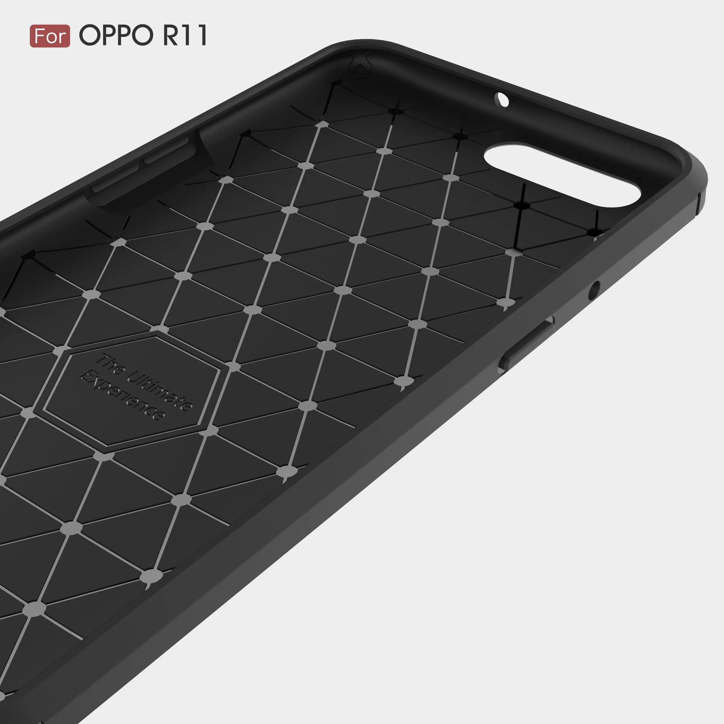 Для OPPO R11 чехол тонкий силиконовый матовый углеродное волокно текстура мягкий