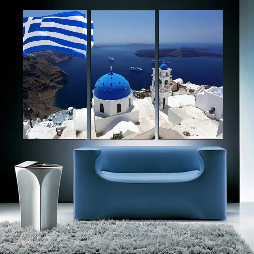 

Drop shipping 3 Panel printed painting City Painting Canvas Wall Art Picture Home Decoration Living Room Modern painting LS323