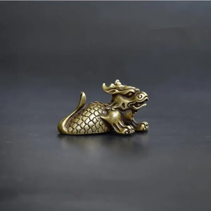 Copper Satue Collection archaize brass dragon fish small statue | Дом и сад