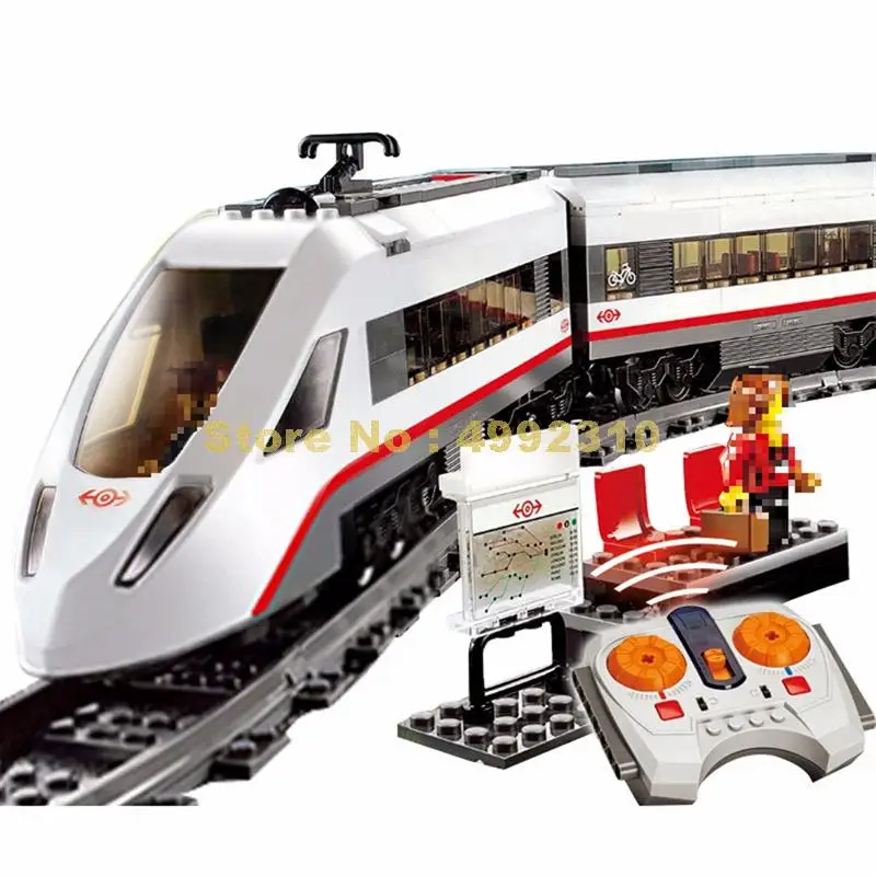 659pcs technic Скоростной пассажирский поезд дистанционного управления rc грузовик 3 фигурки, строительные блоки 60051 Кирпичи Игрушки