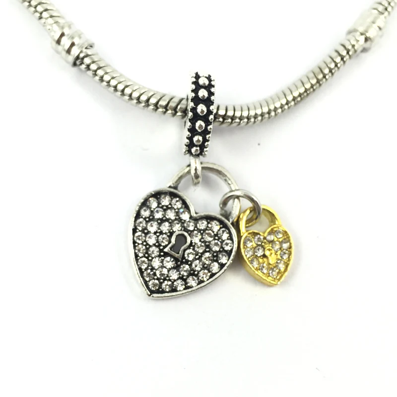 Висячие Подвески в форме сердца с золотым и прозрачным кристаллом Европейские