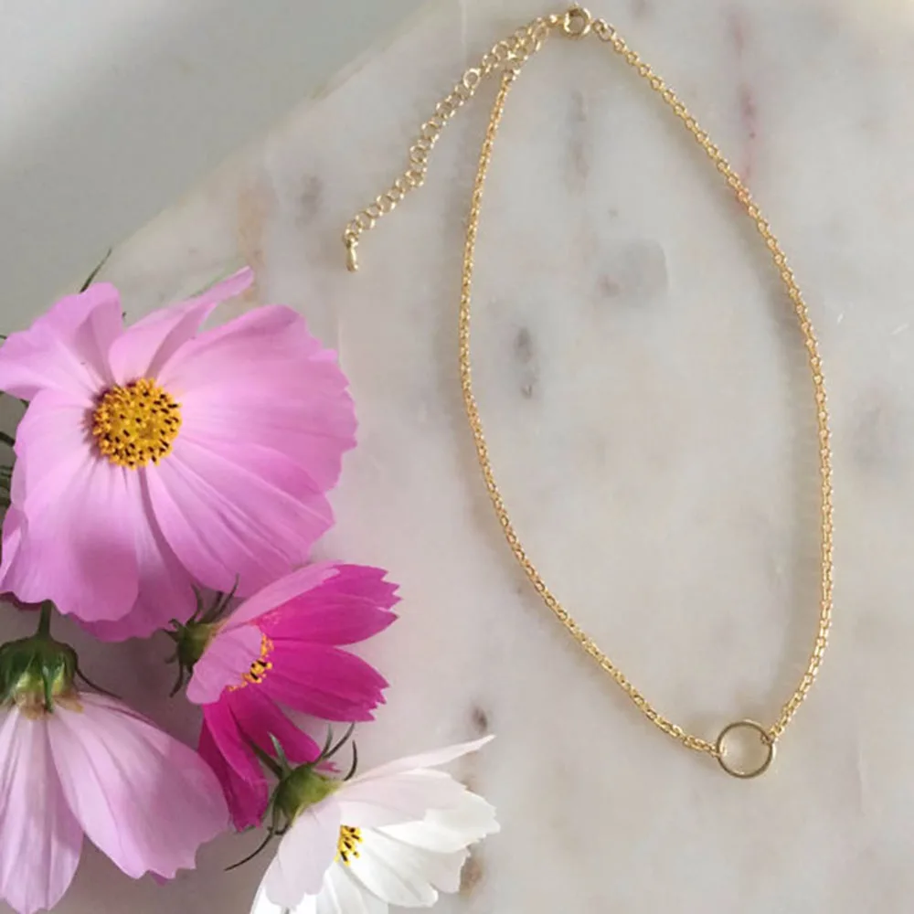 Новые простые женские круглые ожерелья Посеребренная/Золотая цепочка ювелирные